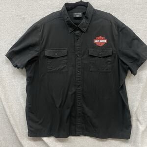 Harley Davidson Printed Button Up Mechanic Shirt Large 3X